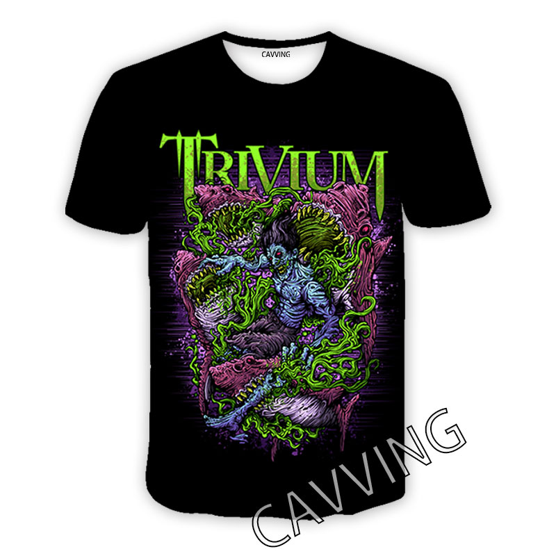 Cavving 3D drukowane Trivium Band Casual T-Shirts Hip Hop T koszule Harajuku Style Tops Ubranie dla mężczyzn/kobiet H02