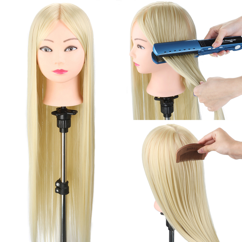 75cm de cabelos longos de cabeça de cabelo com cabelo para penteados Modelo de cabeceira de treinamento para mulheres cabeleireiro educacional de mulheres cabeleireiro educacional