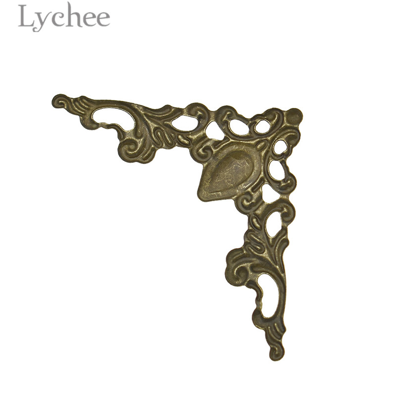 Lychee Life 30st Metal Hollow Flowers Slice Album Corner Protector Cover DIY Scrapbooking Embellishments Supplies