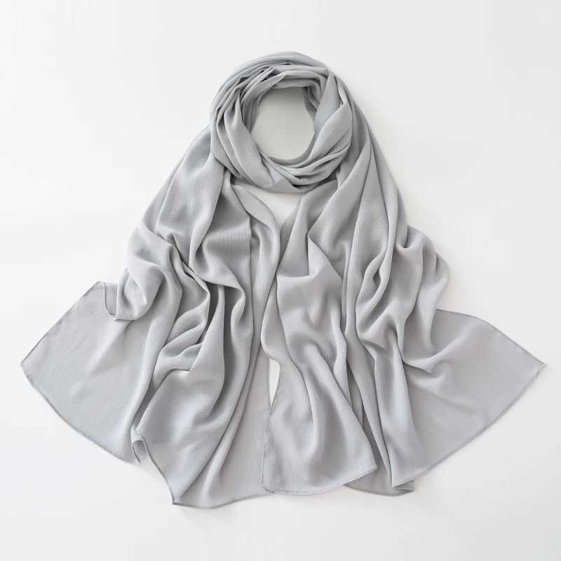 Échantillonnages Little Crinkle Mariffon Hijab Bonne Coux Stucide SwicL solide Proisie haute qualité Premium Malaysian Womens Scharpes Hijabs Long SHAWL 240410