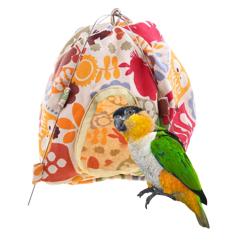 Bird Parrot Nest House Bed Habitat Cave suspendu tente Tent Parkeet Sleep Hut Hammock Birds Supplies S / L C42