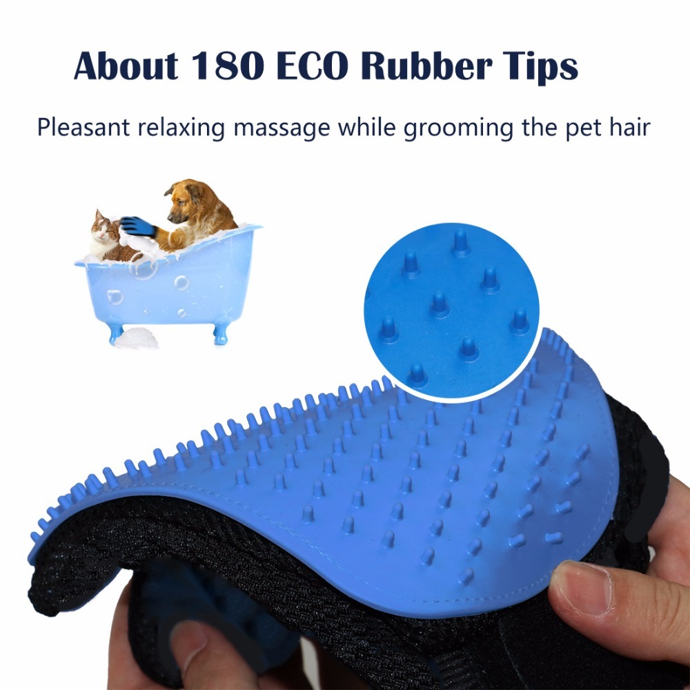 Ultrassom Pet Hair Luve Dog Luva para escova de cabelo de animal para cachorro para cã