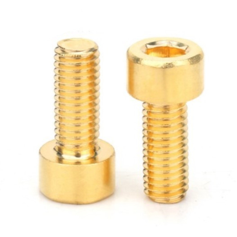 1-DIN912 pure brass hex socket cap head screw M2 M2.5 M3 M4 M5 M6 M8 m10*L allen key head Screw bolt