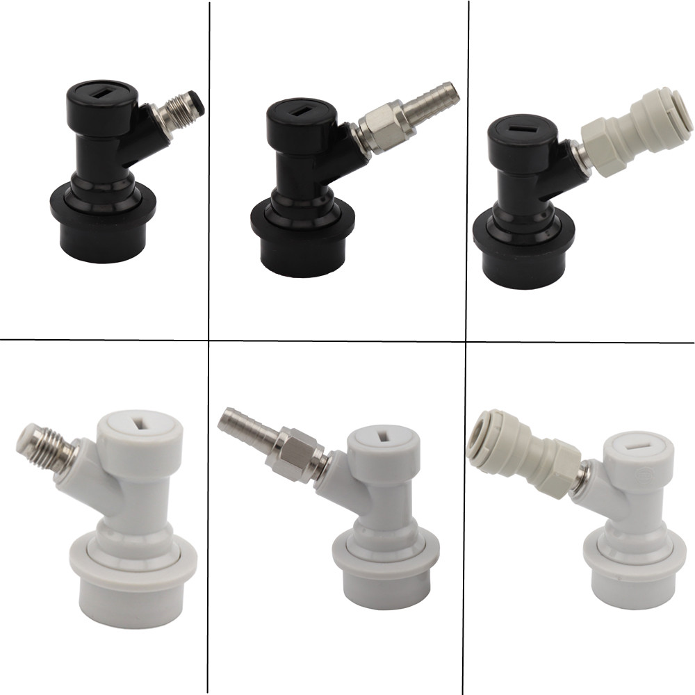 Ball Lock Disconnect Set,Home brew Beer Dispenser Corny Cornelius Keg Connector with FFL 3/8" 5/16" push-fit and Swivel Nuts