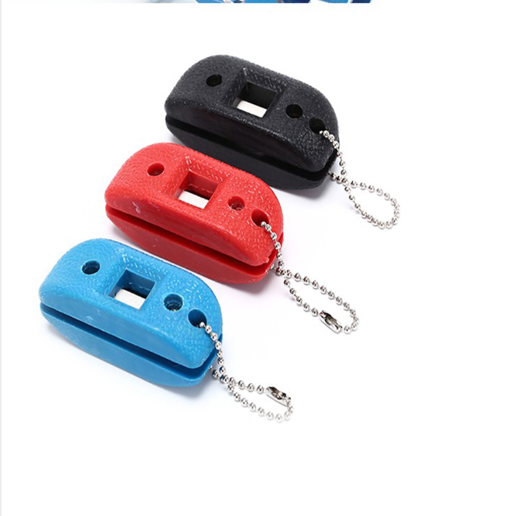 Sandstone Ice Hockey Shoe Double Side Sharpener Ice Skate Blade Hockey Sharpening Oilstone Portable with Hanging Storage Bag