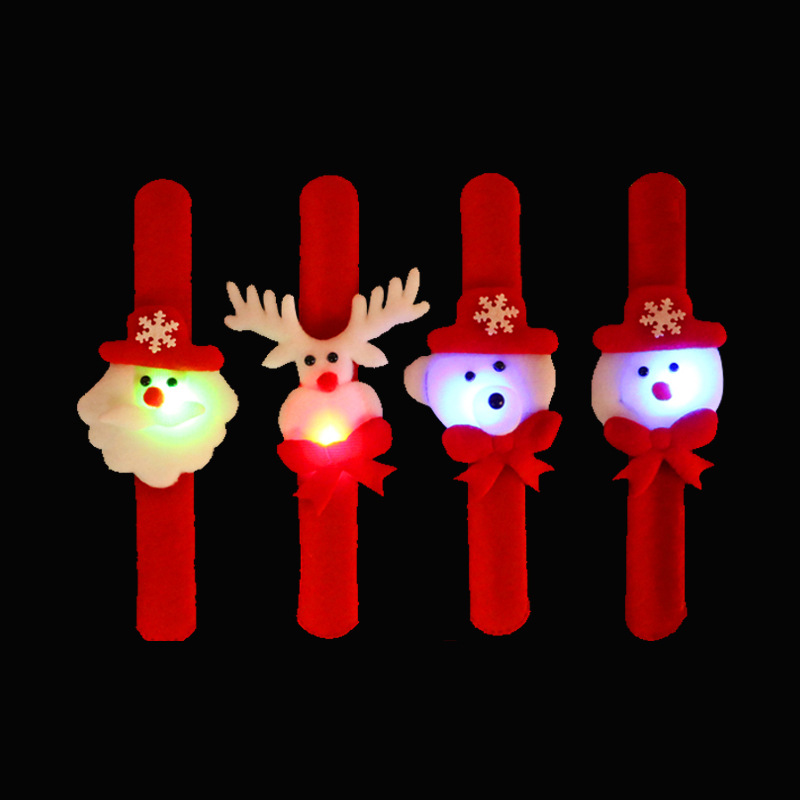 LED Light Up mignon Animal ours Snowman Santa Santa Slap Bracelet Decor Enfants Cadeaux Girl Boy Party Christmas