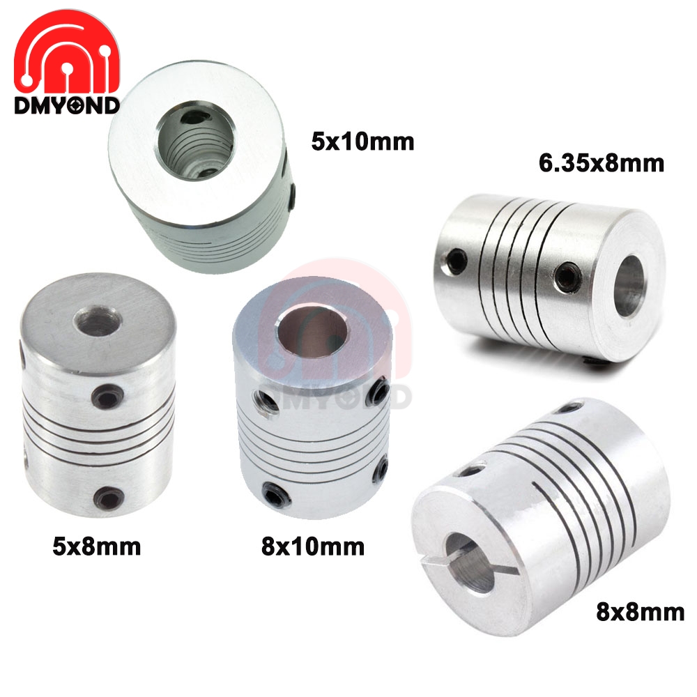 wholesale 5x8mm 8x8mm 5mm 6.35mm 8mm Aluminum Z Axis Flexible Coupling For Stepper Motor Coupler Shaft Couplings 3D Printer