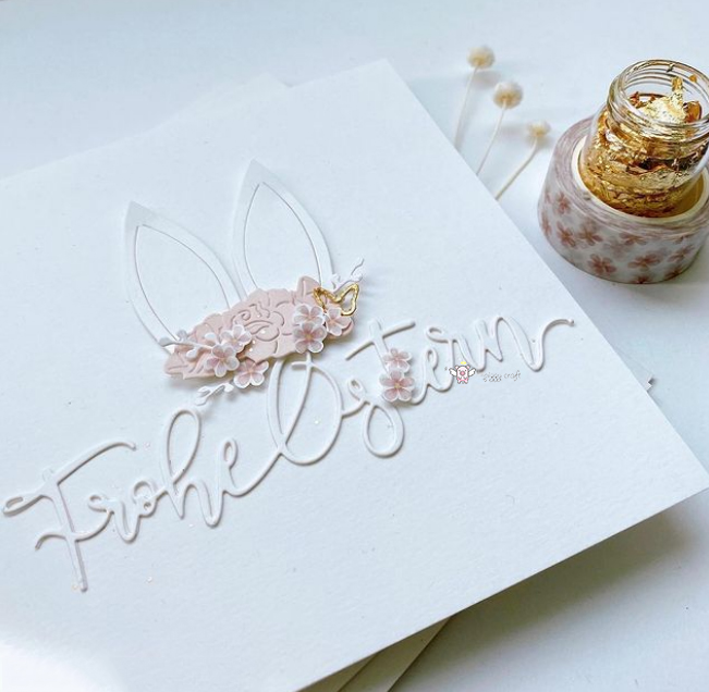 Nuove lettere di Pasqua di Happy Easter tedesche muore di taglio in metallo stencils carta scrapbooking/cartoline fotografiche in rilievo