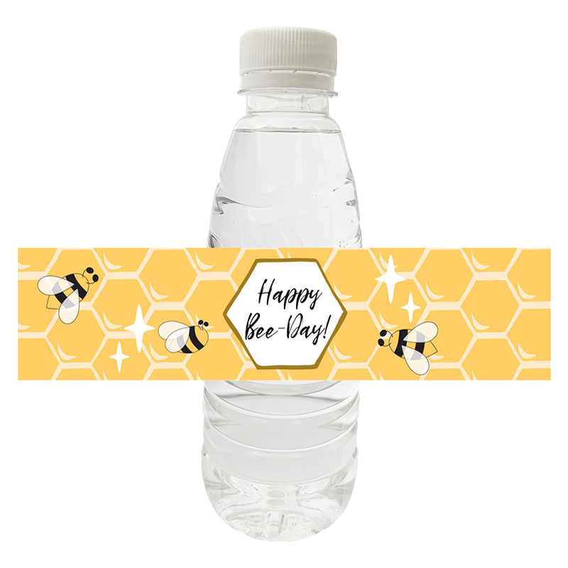 personalisierte Wasserflaschenbezeichnungen glückliche Bienentag Aufkleber Alles Gute zum Geburtstag Honig Bienenparty Babyparty -Dekorationen Kinderspielzeug Spielzeug