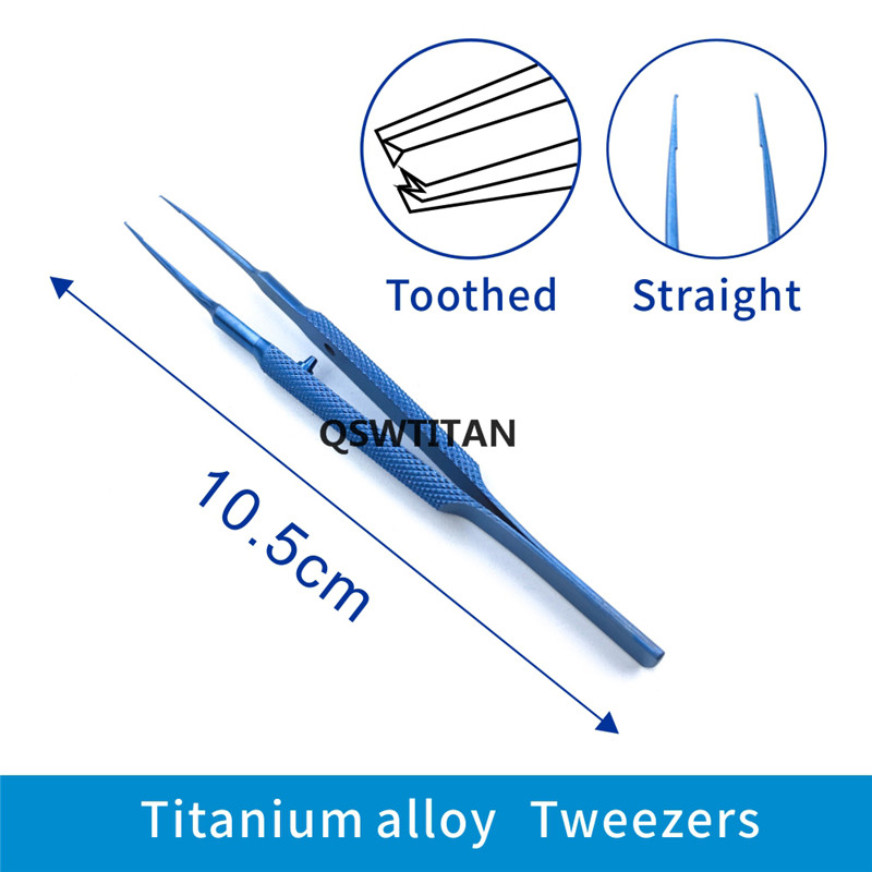 Ophthalmic Tweezers Forceps Titanium Forceps 10.5cm/14cm/16cm Round Handle Ophthalmic Micro Instruments