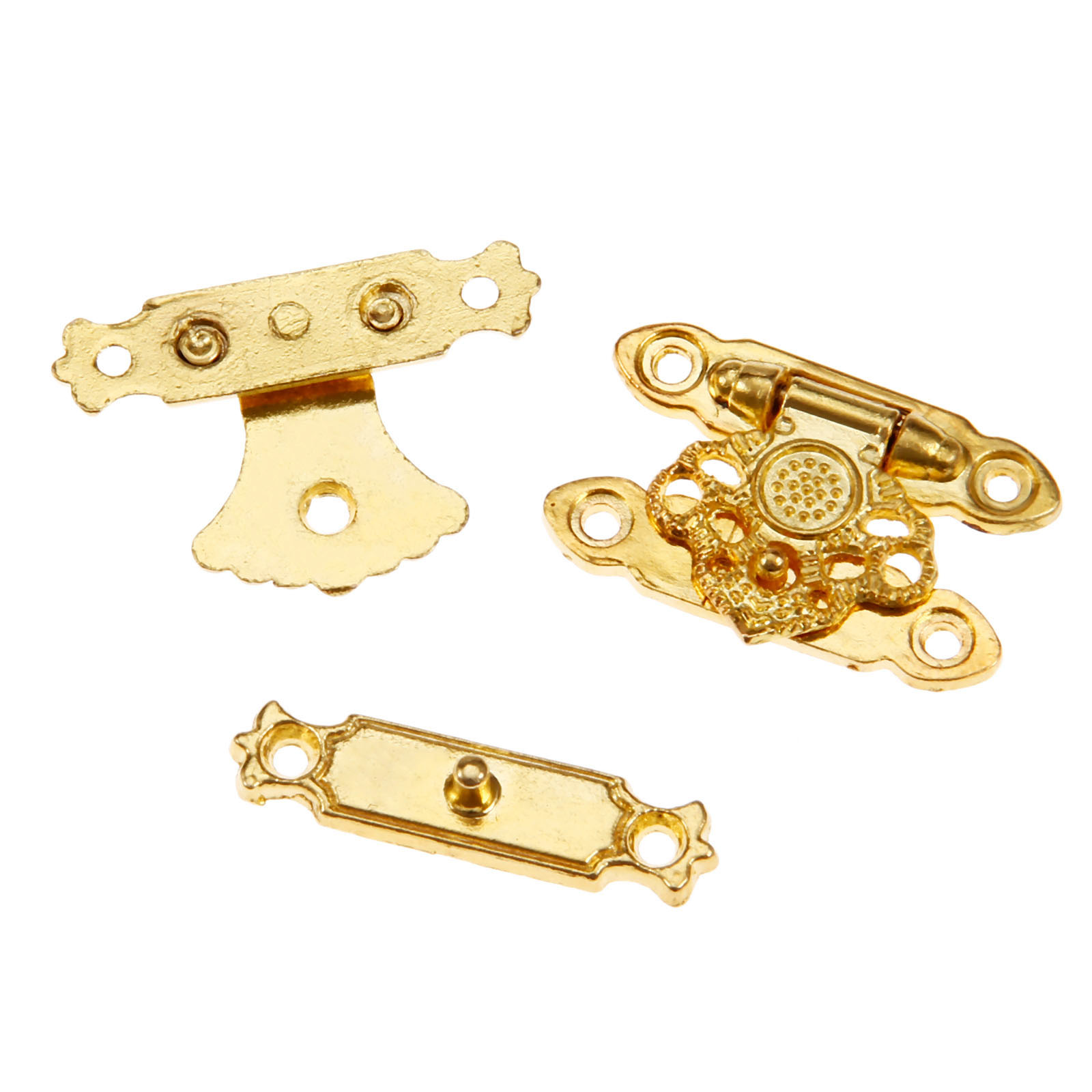 2 pezzi antichi gioielli in oro gioiello haspsplock hasp bloccato bloccanti di legno in legno borsetta con fibbia hardware vintage