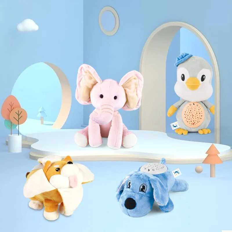 Bambole peluche Proiezione di musica animale Starry Sky Light Projector Starry Light Sleep Toy Baby Come Confort Plush bambola J240410