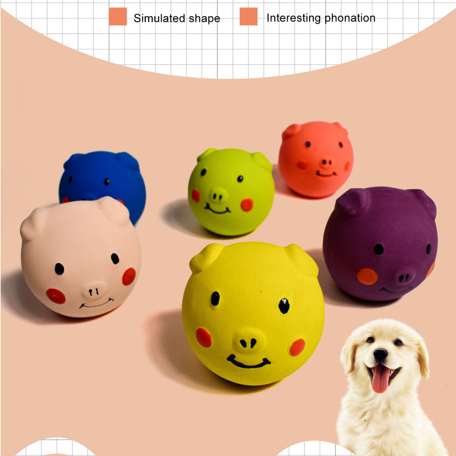 Schattig huisdierspeelgoed creatief kleur varken squeeze piepende kauw interactieve games training grappige speelgoed zacht rubber mini speelgoed honden benodigdheden