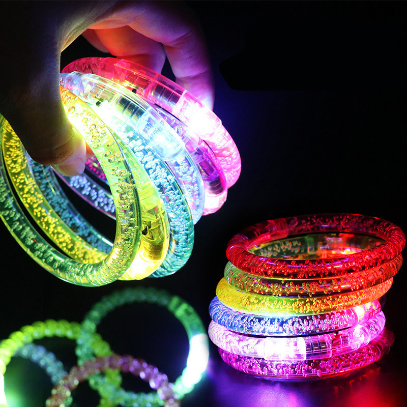 Flash Dance Bracelets Wristbands LED Flashing Wrist Glow Bangle In The Dark Birthday Gift pulseras luminosas fluorescentes