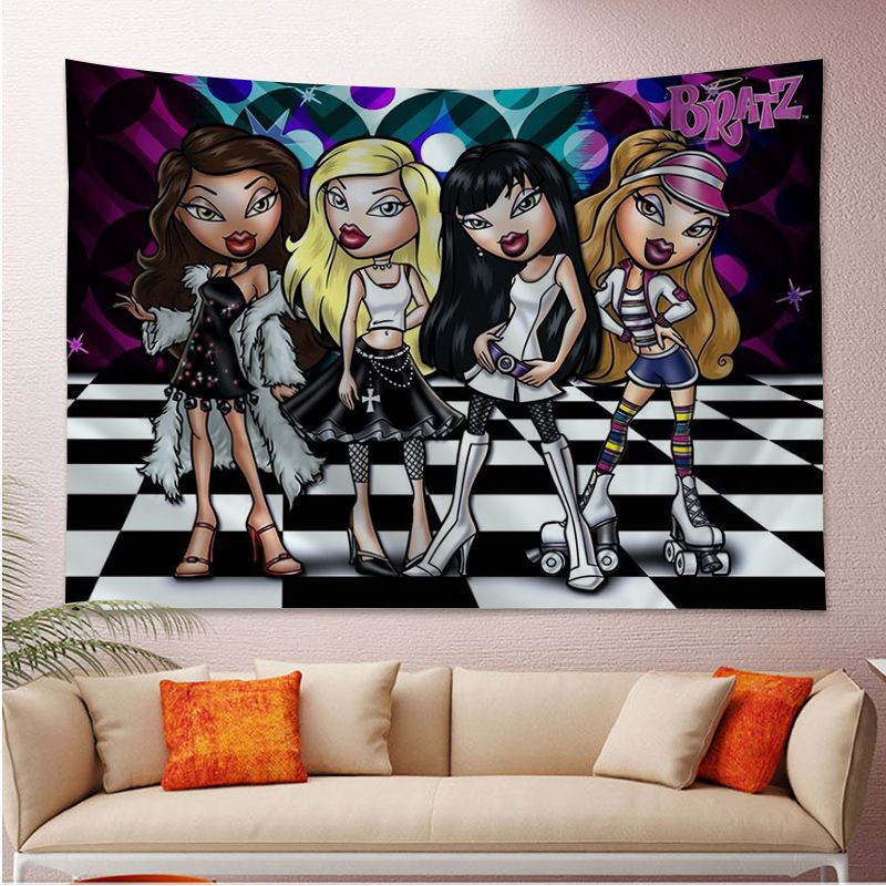 Bambola bambola Bratz Arazzo arazzo hippie Floro Muro di tappeti Dorm Decor decorazioni artistiche da parete