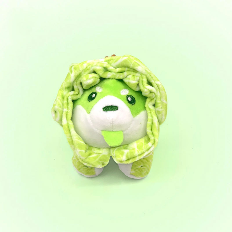 Cartoon creativo Cabbage Dog Vegetable Elf Plush Toy Doll Keychain Grab Machine Machine Colgante