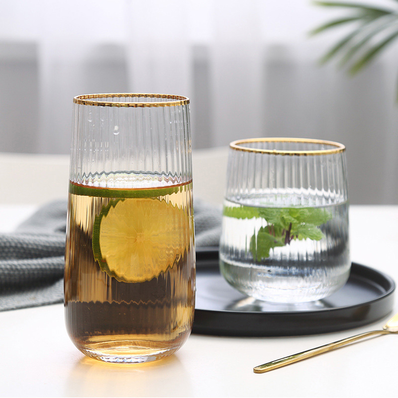 Japanse gouden silm verticaal korrelglas beker 450/520 mlheat-resistente huishoudens eenvoudige kopjes voor cofffee melksap bar drinkware