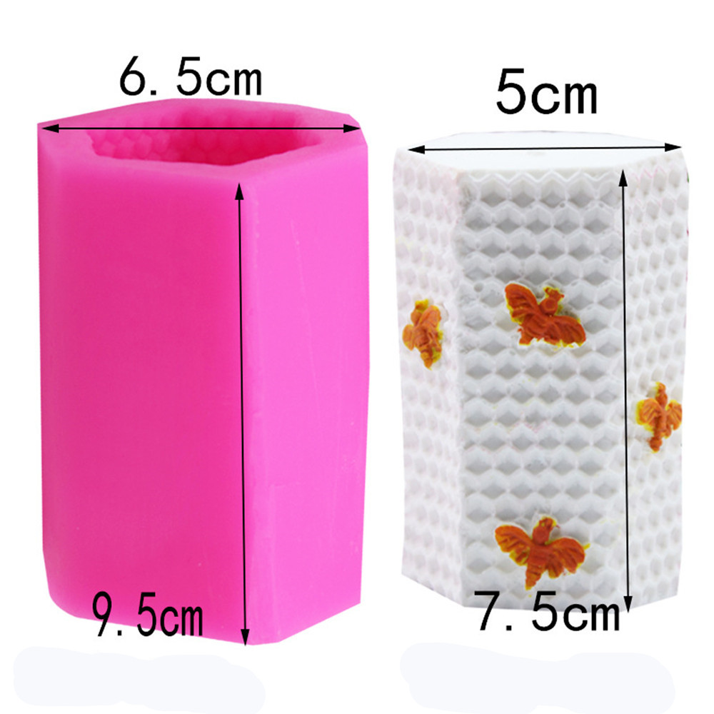 3D honingraat met bijenvorm cake mal diy siliconen zeep schimmel aromatherapie gips kaarsen vals fondant cake decoratie