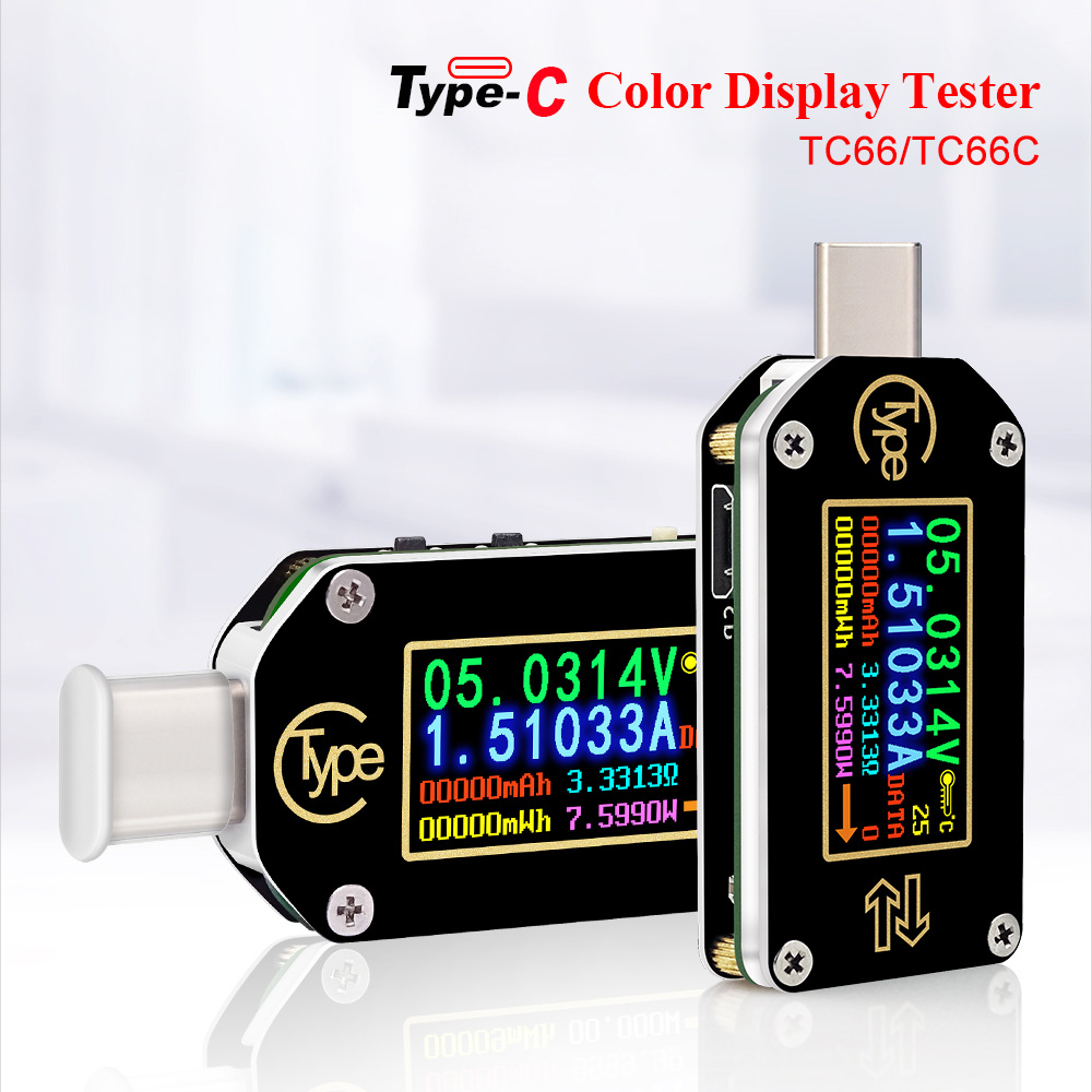 PD Trigger USB-C VOLTMETER AMMEMER RD TC66/TC66C TYPE-2-WAPE MULTIER MULTIMER MULTIMETER PD Зарядное устройство USB Электрическое тестер