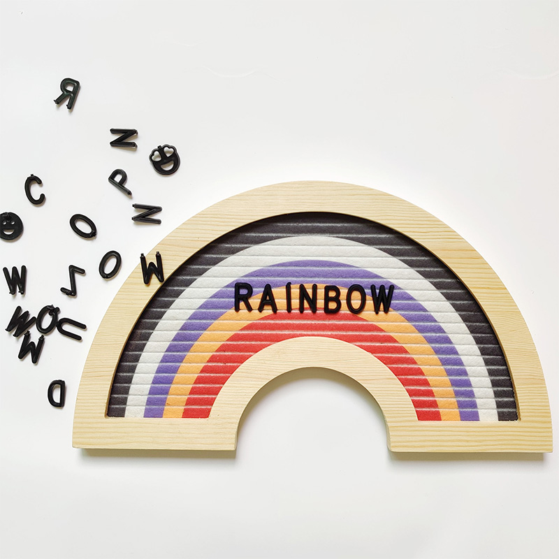 Wood Felt Letter Board de arco -íris