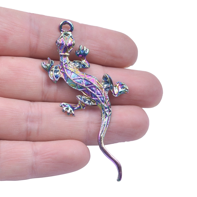 Lizard Gecko Spider Charm Rainbow Animal Pendant DIY Jewelry Making Supplies Punk Accessories Handmade Necklace Materials