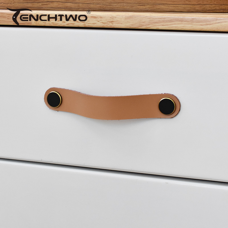 Tenchtwo Nordic Furniture Handles Gold Kitchen Dresser Drain Mounbs for Wardrobe Leath