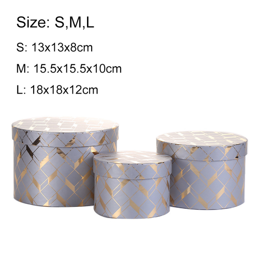 New High-End Packaging Box Round Large Cardboard Boxes Marble Candy Jewelry Wedding Bridesmaid Gift Box Floristics Wholesale