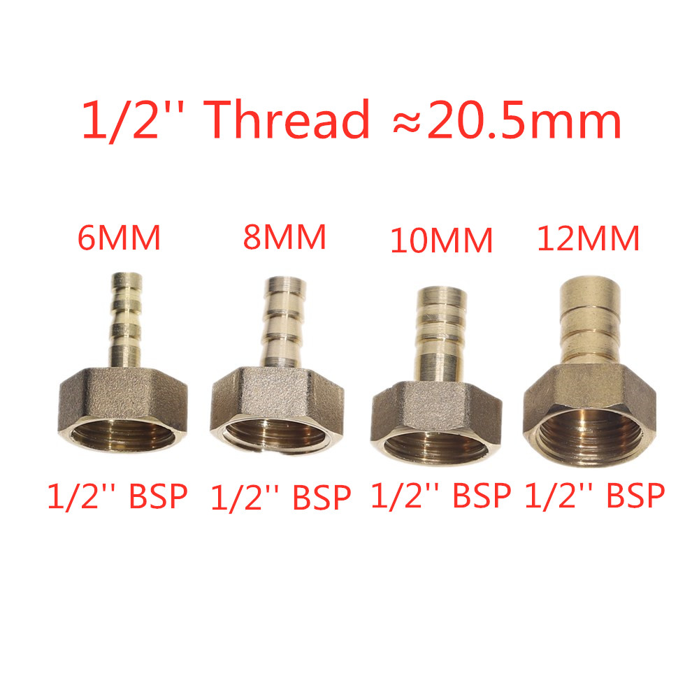 Brass Hose Fitting 4mm 6mm 8mm 10mm Barb Tail 1/8" 1/4" 1/2" 3/8" BSP Female Thread Copper Connector Joint Coupler Adapter