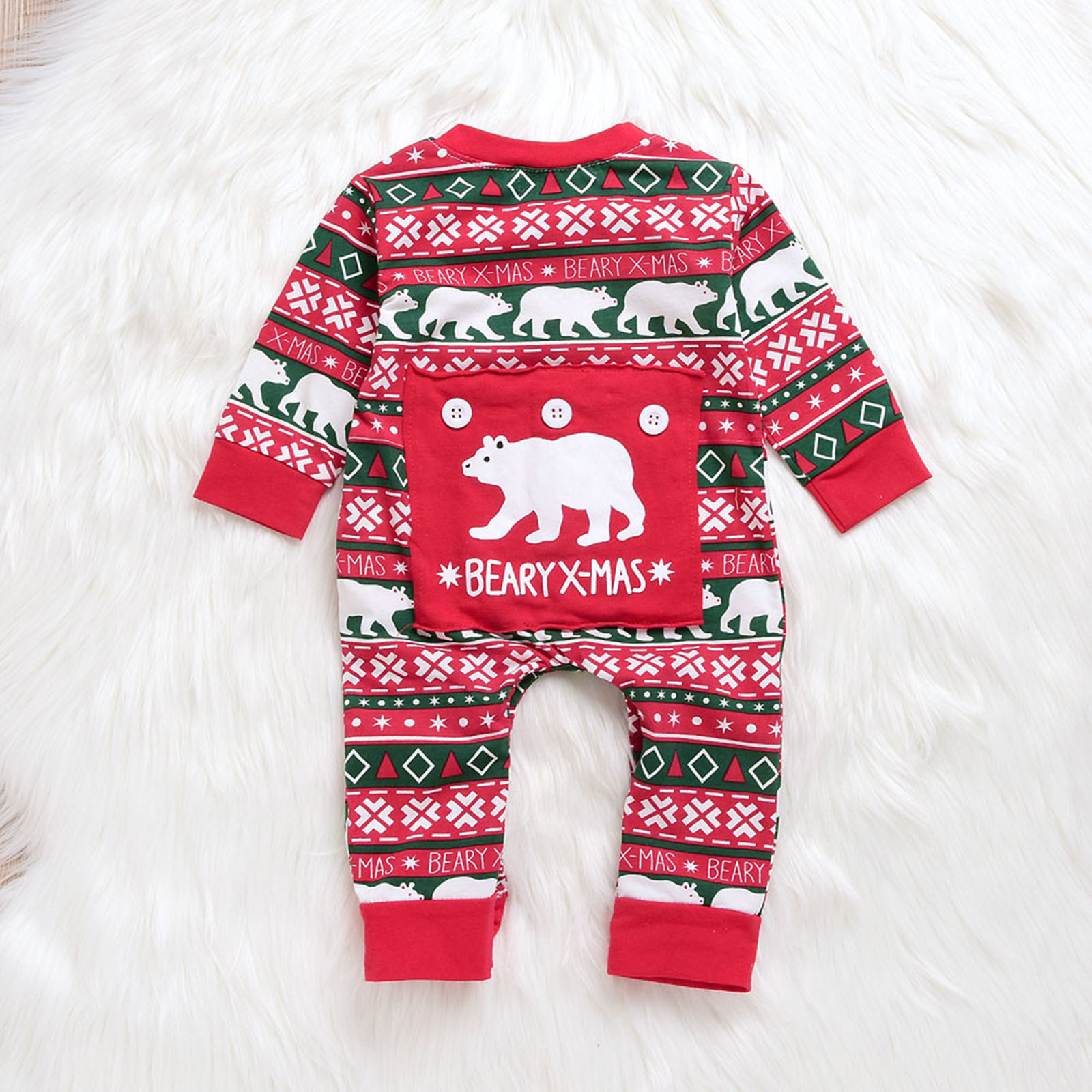 Детский комбинезон для девочек мальчики для мальчиков Рождество Рождественская пижама медведь для комбинезон