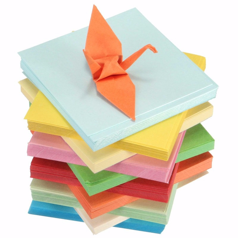 200/520 Sheets Mix Origami Paper Double Sided Coloured Craft Square Assorted DIY Folded Papercraft Tools Multi Size