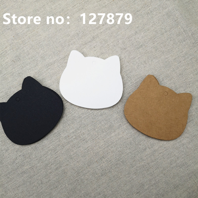 5.5x6.5cm Cat Kraft Paper Tag Hand Made Gift Paper Cards DIY Price Label for Wedding Birthday Party Sewing Garment Tags