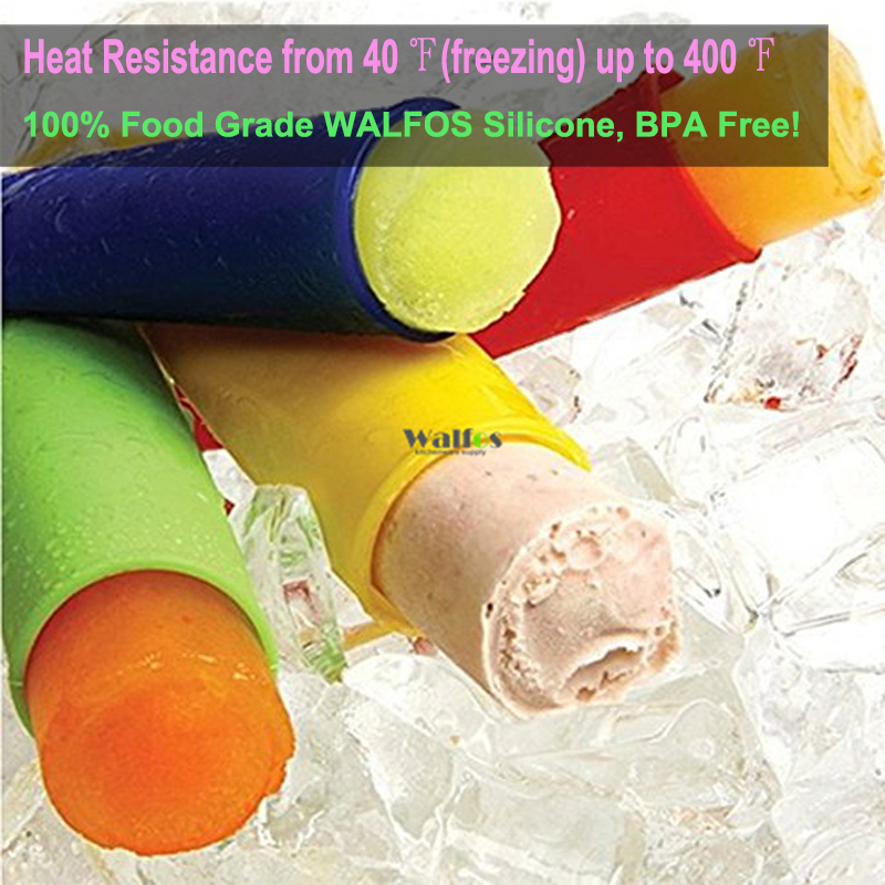 Walfos 4 pezzi Grado alimentare Silicone Pop Pop Stampo Maker Strumenti gelati gelati gelati gelati gelati ghiaccioli ghiaccioli ghiaccioli