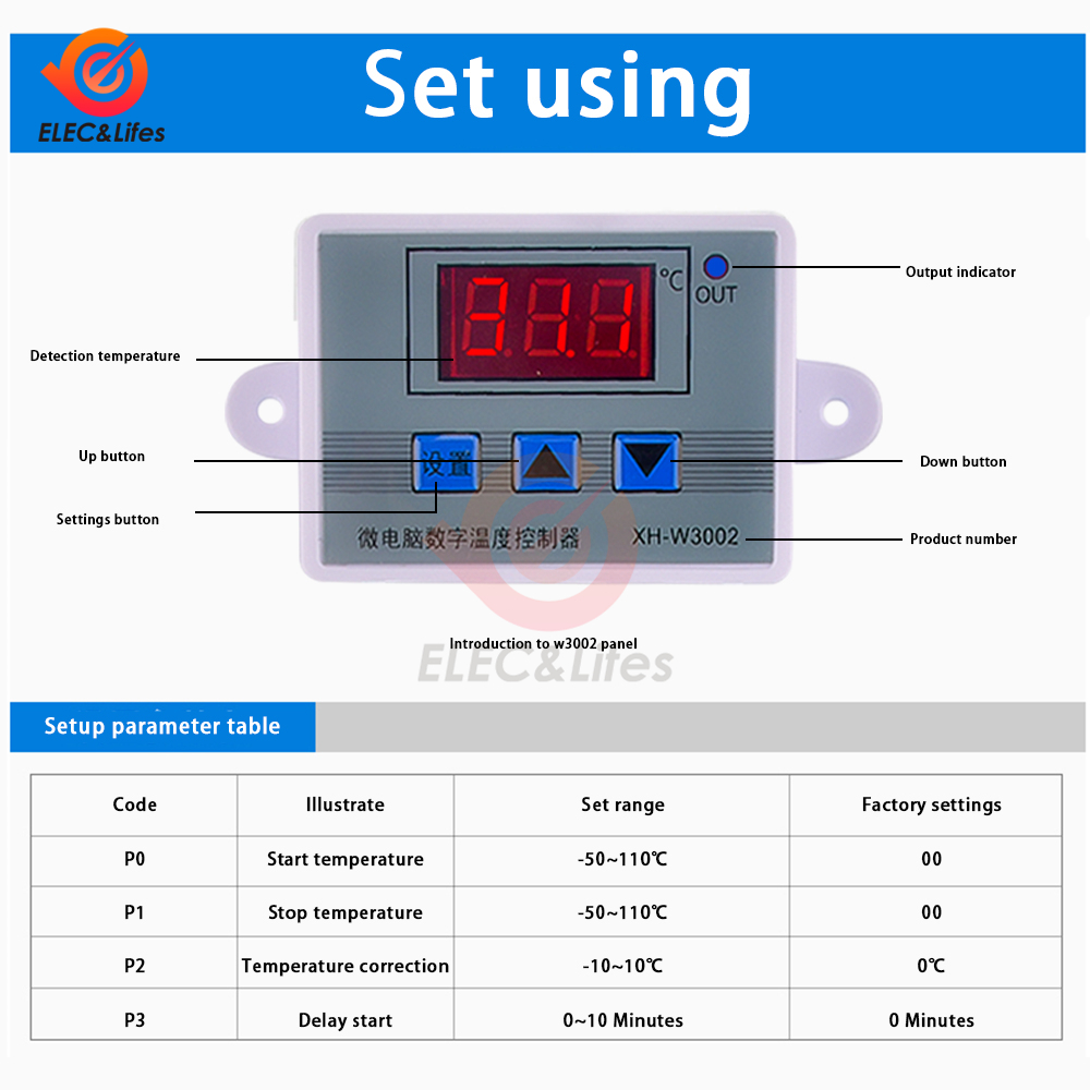 DM-W3001 XH-W3001 / W3002 Thermomètre Thermomètre Thermomètre Thermomètre Thermomètre