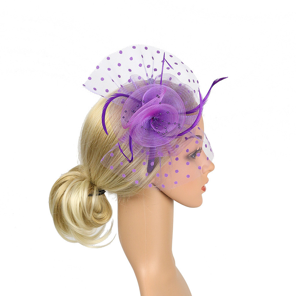 Femmes Coiffes Clippe Feather Wedding Casual Girl Fleur Cocktail Tea Party Headwear Feather Fascinators Top Hat pour femmes Headswear