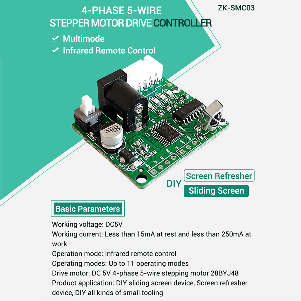 5 В 4-фаза 28byj-48 DC Gear Stage Motor + ULN2003 Плата водителя ULN2003 PIC MCU DIY + пульт дистанционного управления