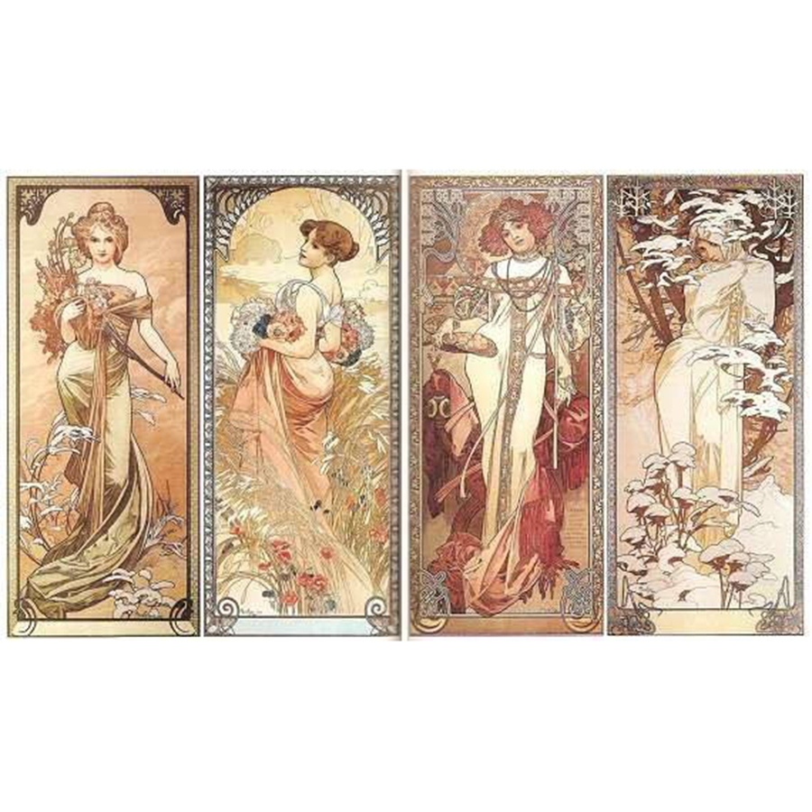 DIY Diamond mozaïek Alphonse Maria Mucha Diamond Painting Borduurwerk Complete Kit Home Decor Wall Art Groot formaat beroemde schilderijen