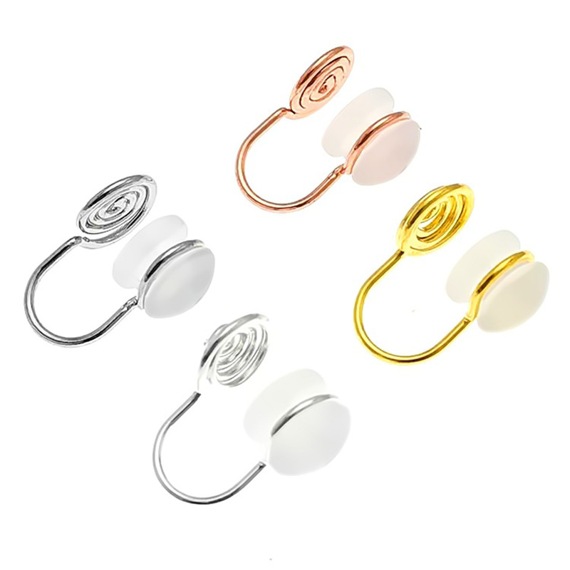 Kupfer -Ohrring -Clip -Stopper mit runden Silikonohrstöpsel Blockierte Kappen Ohrring -Ärmel für Schmuck DIY -Zubehör machen Accessoires