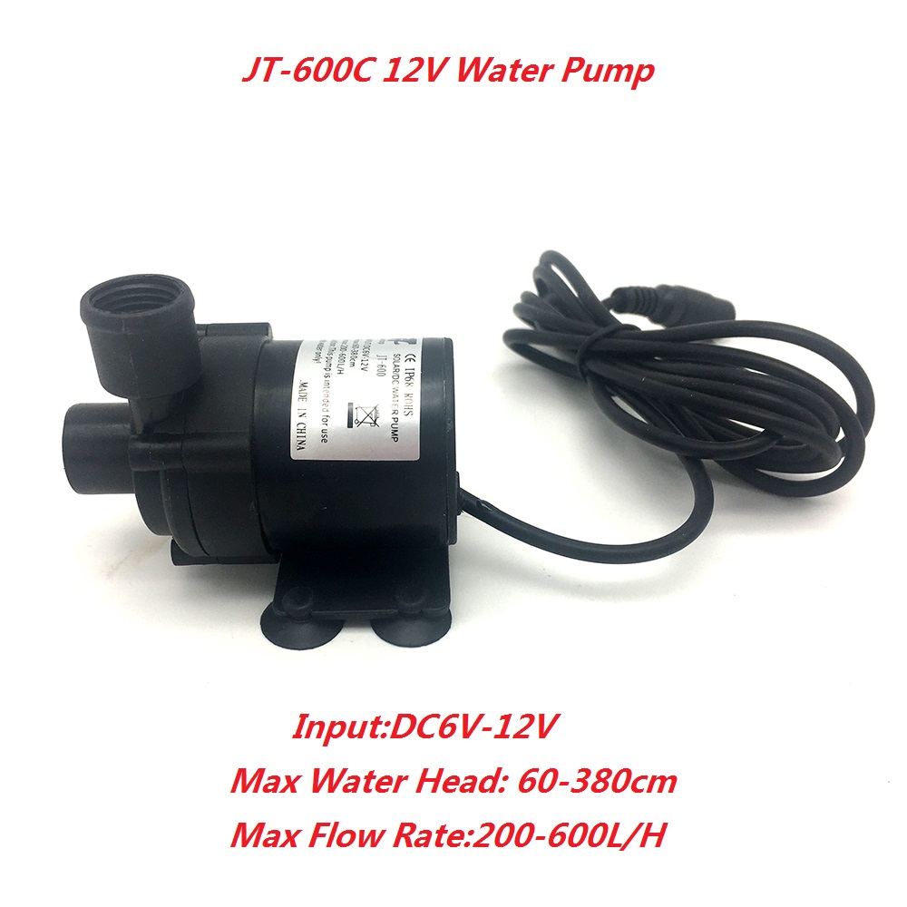 600C Water Pump DC6V 12V 24V Solar Fountain Pump Max Flow Rate 350-700L/H Can be Used Submbersible