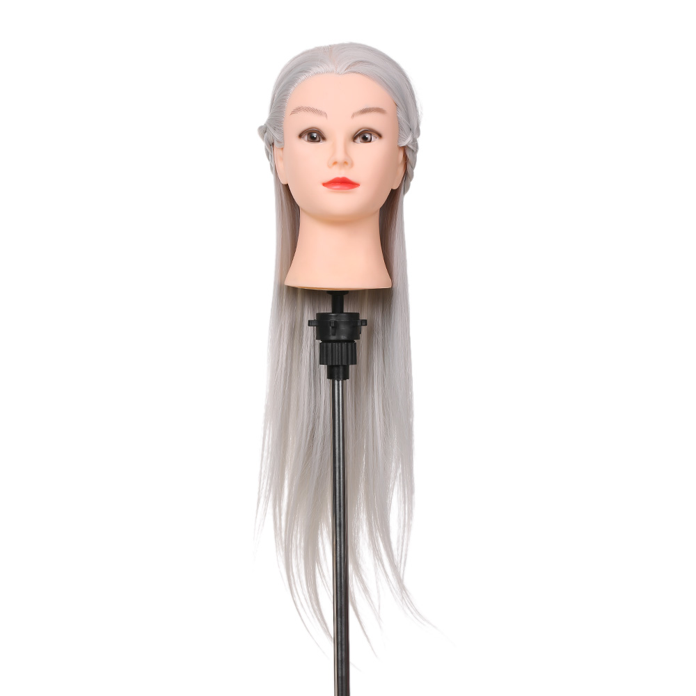 Training Head Female Mannequin Head High Temperature Fiber Hairdressing Practice Training Mannequin Head