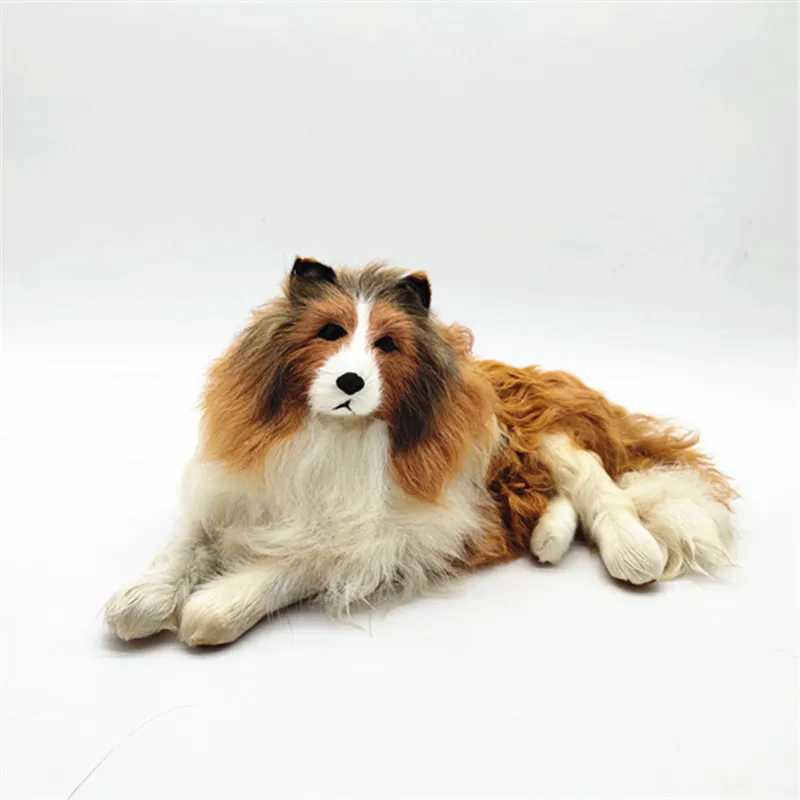 Pouilles en peluche simulation réaliste modèle animal berger chien en peluche petite taille 31cmx15cm J240410