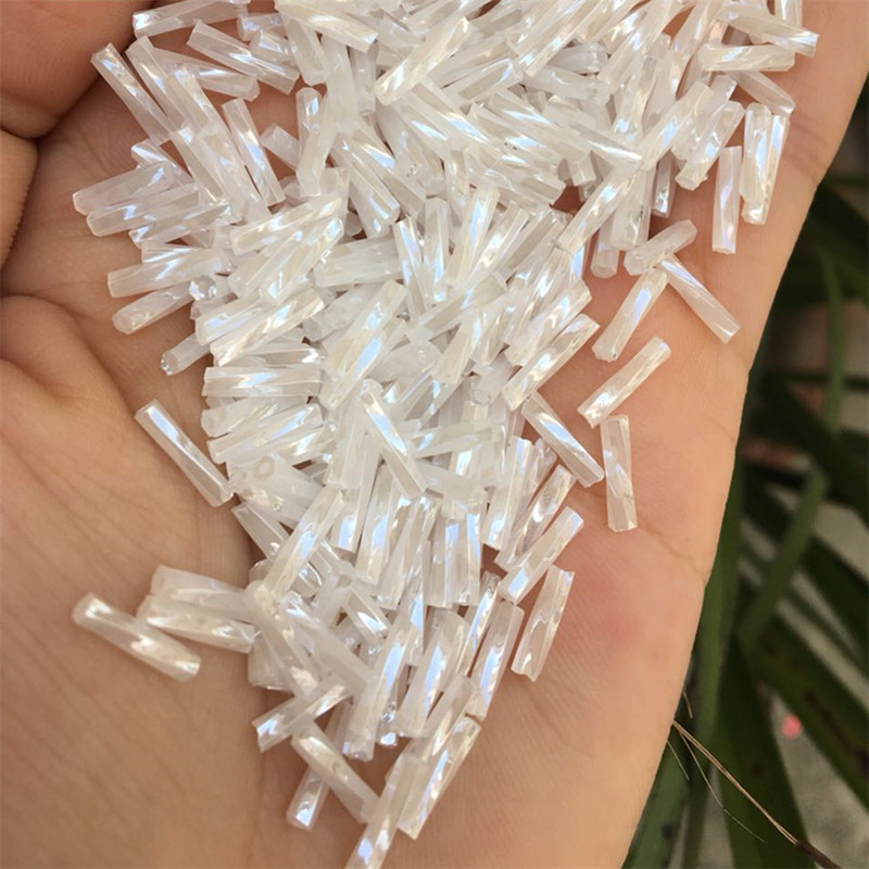 weiße Farbe 2x6mm Twist Brike Glas Lose Samen Spacerrohr Leptospira Perlen für Schmuck Machen Sie DIY -Kleidungszubehör machen