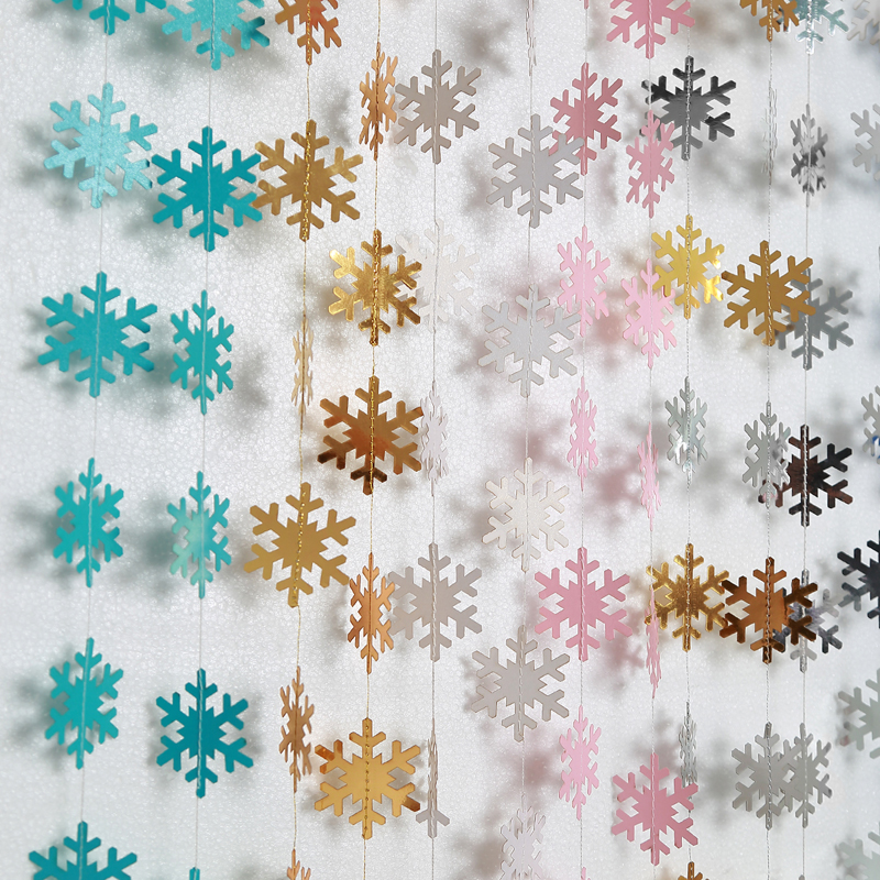 Royal Blue Little Snowflake Garland Inverno Wonderland Decorazioni feste natalizie Banner Snowflake Banner feste di Natale