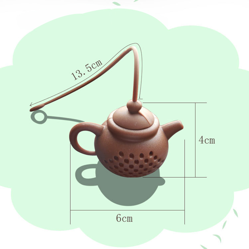 Kreativer Teekannen-Form-Tee-Infuser-Sieb Silikon Teebeutel Blattfilter Diffusor Teeleboten Accessoire Küche Gadget Neu