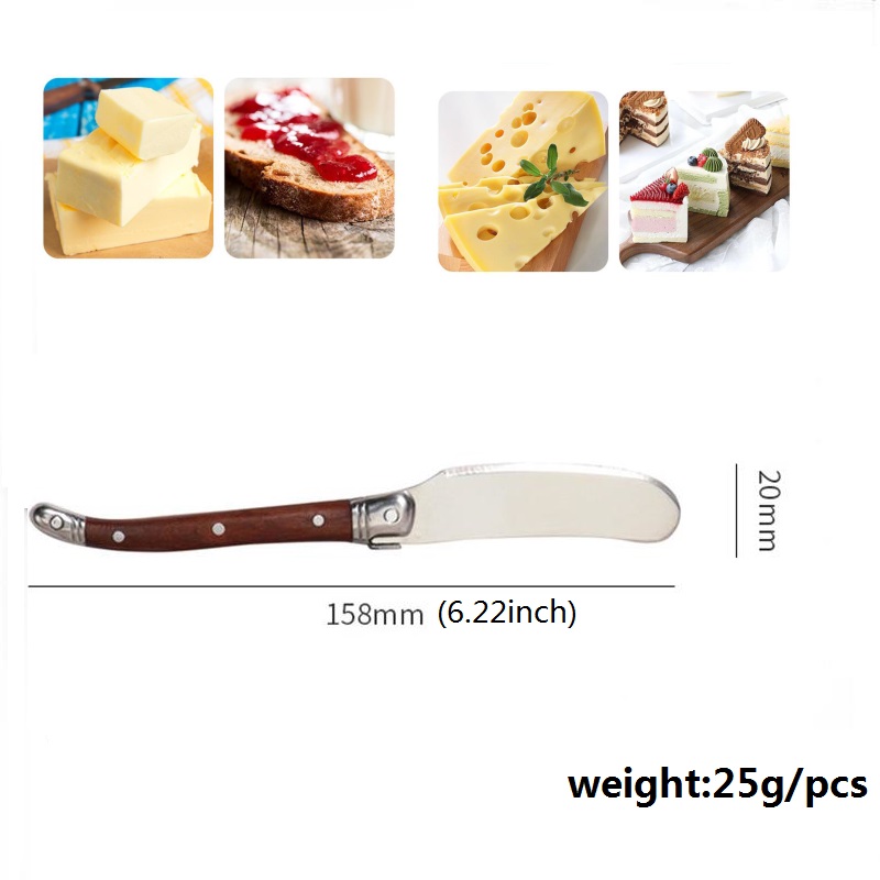 4-10st Laguiole Butter Knives Rose Wood Handle Butter Spatula Jam Spreader Cake Slicer Cheese Spreader Knife Wood Cotlary