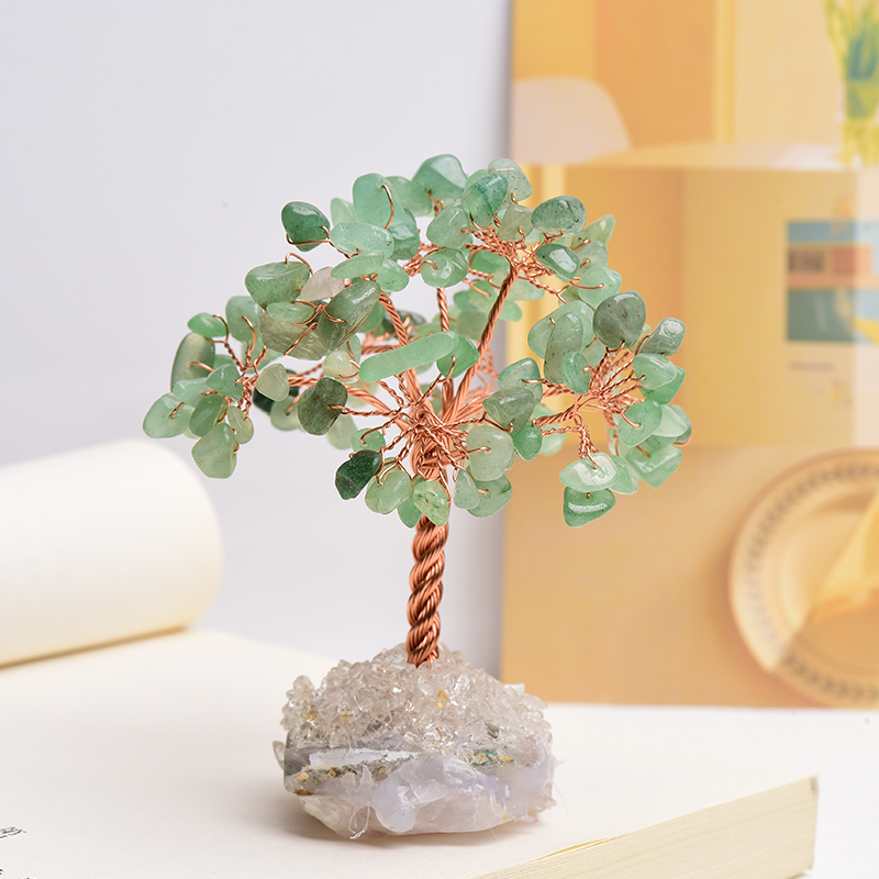 Kamień naturalny Ametyst Rose kwarc drzewo życia geomancja minerała Rock Reiki Healing Home Dekor DIY Crafts Dekoracja prezentu