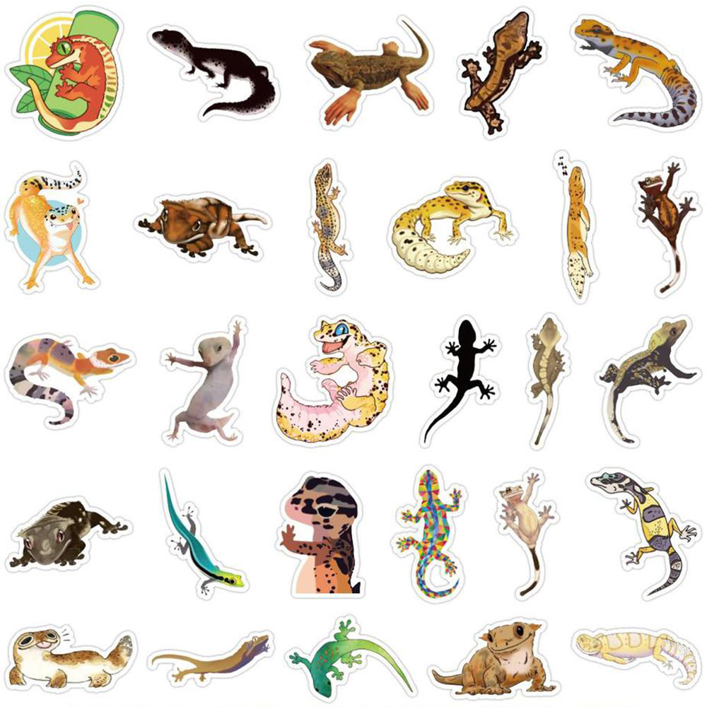 10/30/Reptile Small Animal Gecko Graffiti Sticker Personality Scooter Helmet Refrigerator Mobile Phone Sticker Wholesale