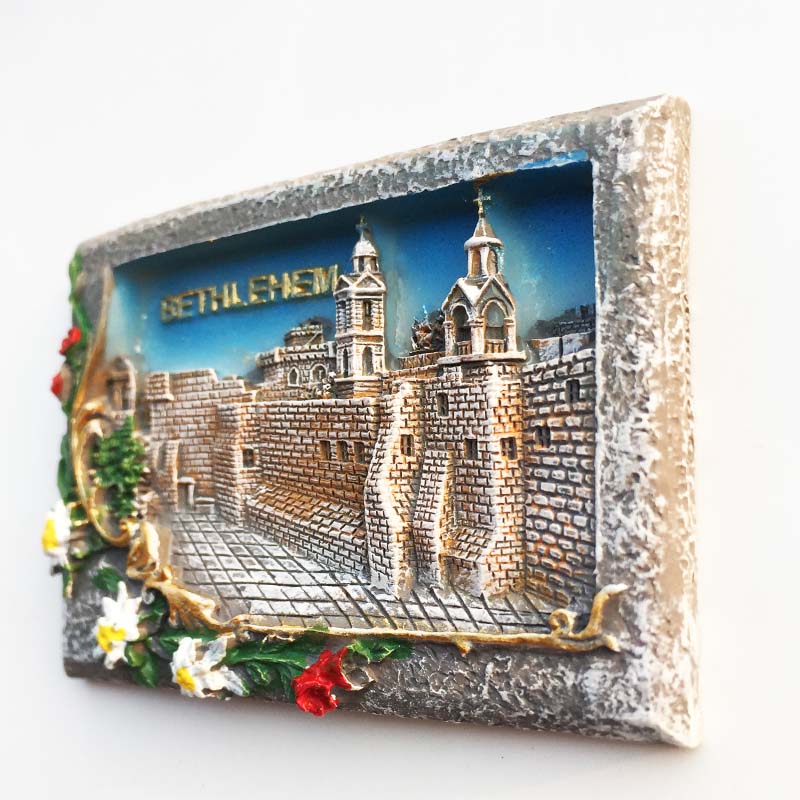 Palästina Tourismus Souvenirs Kühlschrank Magnete Bethlehem Mangierquadrat Reisekühlschrank Aufkleber Home Decor Hochzeit Geschenke