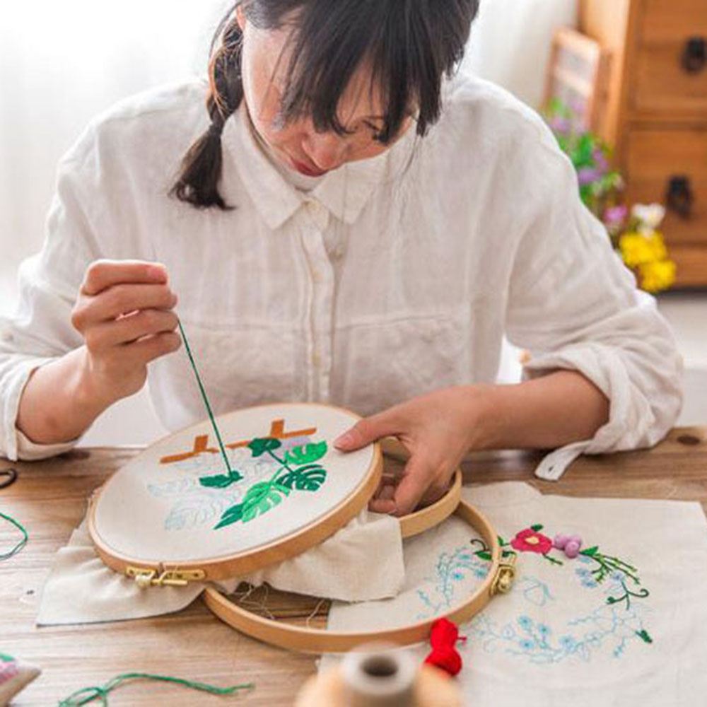 Kit de broderie en pin chinois avec cerceau pour le motif d'aiguille débutant