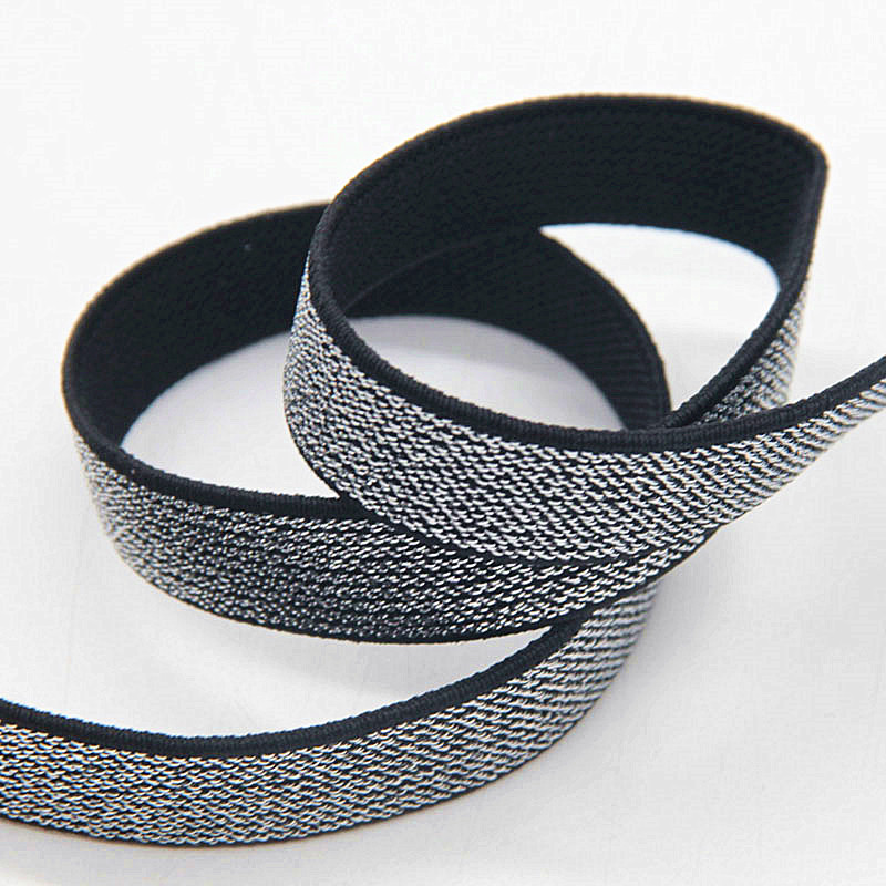 High-density Woven Gold Silk Silver Flat Elastic Bands 10/15/25/40mm Rubber Band DIY Garment Trousers Sewing Accessories 1M