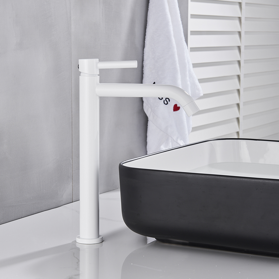 Robinets de bassin noir Uythner Bath Basin Basin Robinet Bathroom Vessel Wash-Waster Water Bulleurs Taps Boux de mélangeur d'eau chaude et froide